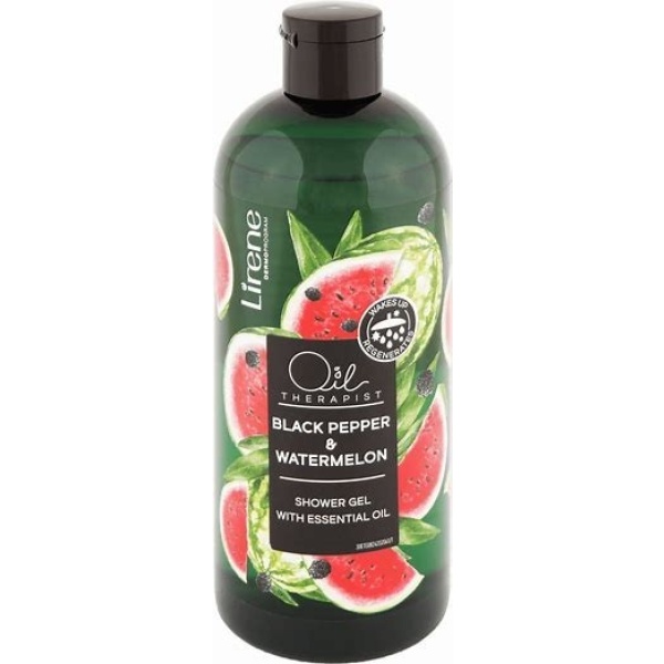 43 Lirene OIL THERAPIST Shower gel with essential oil BLACK PEPPER WATERMELON 400 ml 1 <p><span style="font-family:'PT Sans', 'system-ui', '-apple-system', 'Segoe UI', Roboto, 'Helvetica Neue', Arial, 'Noto Sans', 'Liberation Sans', sans-serif, 'Apple Color Emoji', 'Segoe UI Emoji', 'Segoe UI Symbol', 'Noto Color Emoji';font-size:16px;background-color:#ffffff;">The delicate, pleasant smell of black pepper in combination with juicy watermelon stimulates, energizes the body and mind.</span></p>