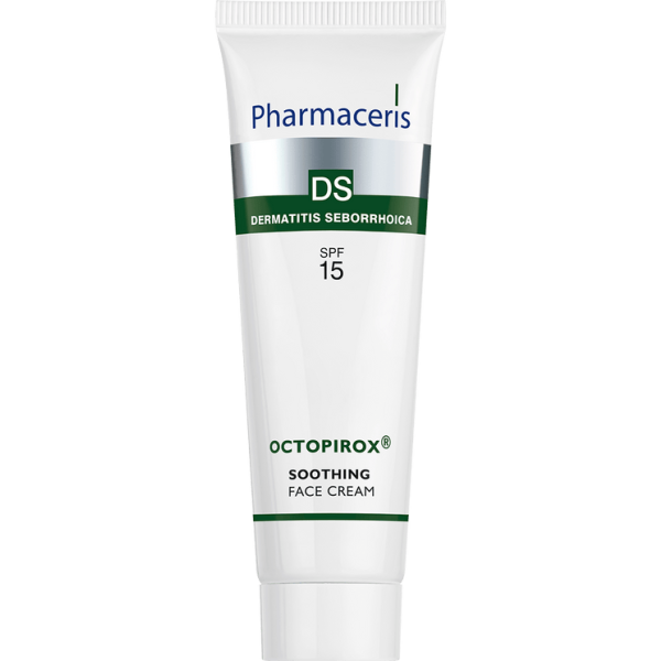 92 SOOTHING FACE CREAM SPF 15 OCTOPIROXR 30 ml 1 <p>83% relieves scalp itching</p> <p>76% reduces hair oiliness</p> <p>tolerancë dhe efikasitet të lartë</p> <p>testuar dermatologjikisht</p>