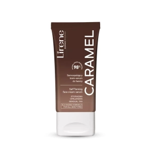 c2 Lirene PERFECT TAN Self-tanning CARAMEL 50 ml face cream Vegan moisturizing formula with organic coconut water and 100% natural DHA