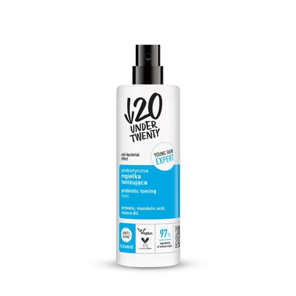 prebiotyczna mgielka tonizujaca 10e05120.hffg Under Twenty Prebiotic toning mist 200 ml Choose a prebiotic toning mist that cleanses and regulates the correct processes in the epidermis.