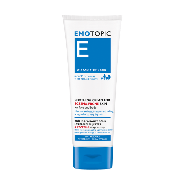 101 EMOTOPIC SOOTHING CREAM FOR ECZEMA PRONE SKIN for face and body 75 ml 1 Plotëson deficitin lipidik, rigjeneron barrierën e mikroflorën kutane në lëkurat ekzematike; ato të mbindjeshme/alergjike; apo gjatë trajtimeve farmakologjike. Trajton e parandalon tharjen e rëndë, ashpërsinë, kruajtjen, skuqjen, djegien eplasaritjet.