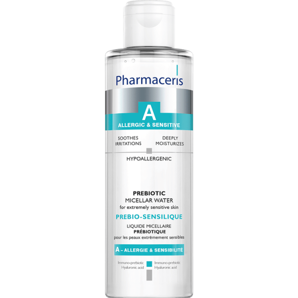 106 PREBIOTIC MICELLAR WATER for extremely sensitive skin PREBIO SENSILIQUE 190 ml 1 Tonik me Ac. Hialuronik, Imuno-Prebiotikë e Gluconolacton. Largon papastërtitë, rivendos pH natyral të lëkurës, eksfolion butësisht, hidraton dhe elasticizon.