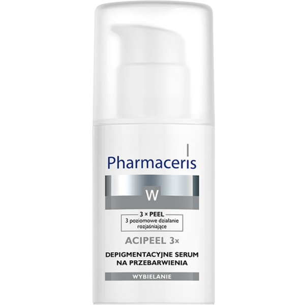 141 DEPIGMENTATION SERUM TO TREAT DISCOLOURATIONS ACIPEEL 3x 30 ml 1 <ul style="list-style-type:square"> <li>67% effectively exfoliates the epidermis</li> <li>60% reduces intensity of hyper-pigmentation</li> <li>unscented</li> <li>high tolerance and efficacy</li> </ul>