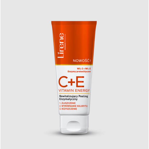 186 Lirene CE VITAMIN ENERGY Revitalizing enzyme peeling 75 ml 1 <p>Revitalizing enzyme peeling based on phyto-enzymes from papaya, pineapple and figs perfectly cleanses pores and removes dead skin cells while acting as an energizing revitalizing mask.</p> <p></p>