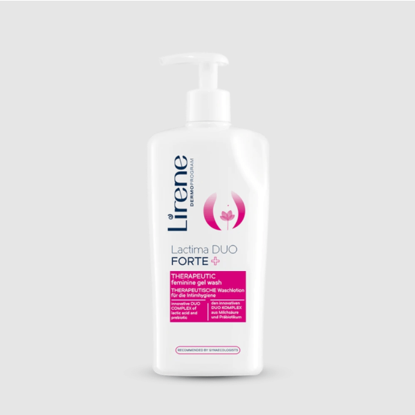 196 Lirene LACTIMA DUO FORTE Therapeutic gel for intimate hygiene 300 ml 1 Linja Lactima THERAPY+ u krijua per pastrimin dhe kujdesin e perditshem te zones intime femerore, qe kerkon kujdes te vecante te shkaktuar nga inflamacioni ose irritimi.