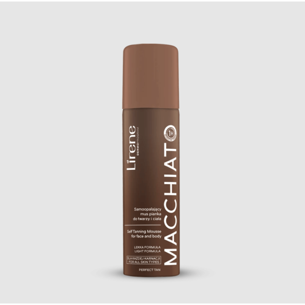 222 Lirene PERFECT TAN Self tanning mousse foam for face and body MACCHIATO 150 ml 1 Shijoni nje nxirje me pamje te bukur dhe te shendetshme me lekure te hidratuar intensivisht! Formula e rehatshme dhe shume e lehte e shkumes siguron aplikim te rehatshem dhe te barabarte pa vija apo diskolorim. Efekti i nxirjes se arte natyrale, eshte i dukshem qe nje ore pas aplikimit dhe zgjat deri ne 6 dite. 100% nxirje e arte dhe e barabarte* 100% lekure e hidratuar, e bute ne prekje*
Perhapeni ne menyre te barabarte ne lekure. Lani duart pas aplikimit. Aplikojeni 1-2 here ne jave (ose me shpesh) ne varesi te intensitetit te deshiruar te nxirjes. Ky produkt nuk le asnje njolle ne rroba.