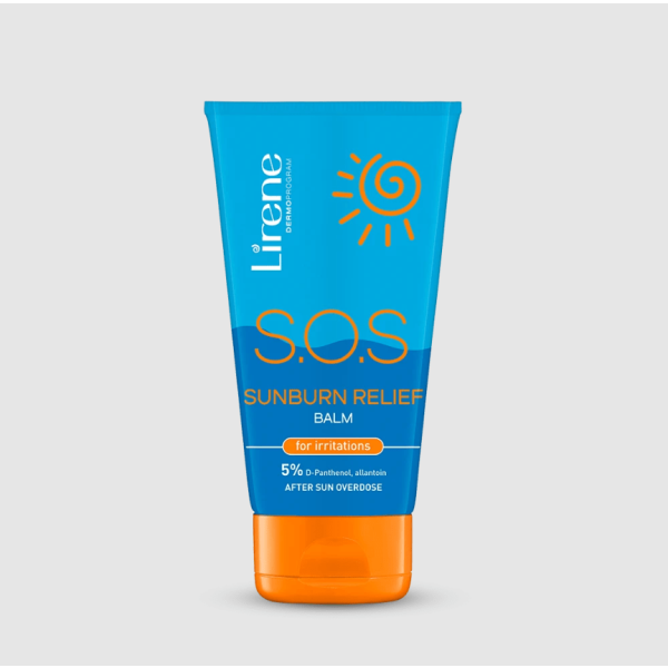 239 Lirene SUN Balm for irritations S.O.S SUNBURN RELIEF 150 ml 1 Balsami S.O.S per lehtesimin e djegieve nga dielli pas nje mbidoze te diellit eshte nje produkt efektiv qe qeteson djegiet nga dielli te shkaktuaranga ekspozimi ne diell. Ai eliminon menjehere pasojat e ekspozimit te tepert ne diell dhe mbrojtjes se pamjaftueshme ndaj rrezeve UV. Fale nje doze tejet te larte te D-panteolit dhe alantoines, ai ka nje efekt qetesues ne epidermen e irrituar, duke reduktuar effektin e "lekures qe djeg". Aplikojeni produktin ne lekuren e irrituar dhe perhapeni butesisht, duke lene nje shtrese te holle per t'u absorbuar. Zonat e gjera dhe te thella te djegura nga dielli kerkojne ndihme mjekesore.