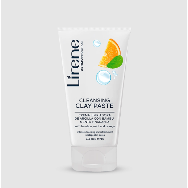 267 Lirene Cleansing clay paste 150 ml 1 Paste balte larese vegane me aromen e cajit jeshil, pastron ne menyre perfekte dhe matifikon lekuren, duke normalizuar punen e gjendravedhjamore dhe than imperfeksionet ekzistuese. Nuk bllokon poret dhe nuk shkakton ndjesi shtrengimi. Aplikojeni ne fytyre te lagur, masazhojeni butesisht duke shmangur zonen e syve, shpelajeni me uje. Per me shkume efekt perdoreni si maske. Mbajeni ne fytyre per 3-5 minuta. Mund te perdoret gjithashtu ne qafe, dekolte dhe kurriz.