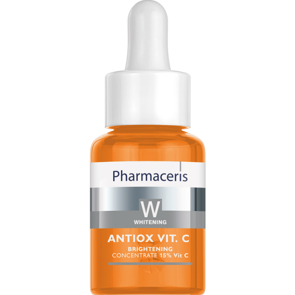 6752f15cd7cee W EN 10E14714 ANTIOX VIT C Vit. C 15%, biologjikisht aktive për fytyrën, qafën, dekoltenë dhe duart. Rigjeneron indet, mbron ADN-në, stabilizon melaninën, ul përshkueshmërinë kapilare, rrit sintezën e kolagjenit, elasticitetin dhe dendësinë e lëkurës.