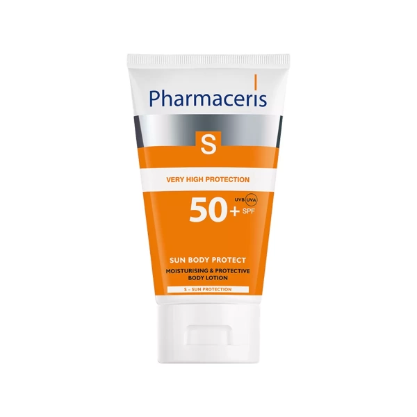 Pharmaceris S Hydro Lipid Protective Body Lotion SPF 50 Një sistem filtrash specialë multispektrum me 96% mbrojtje për trup, për lëkurat delikate. Ushqen, hidraton, rigjeneron, qetëson irritimet dhe i përmirëson elasticitetin lëkurës. Emulsioni përthithet menjëherë dhe nuk ngjit.