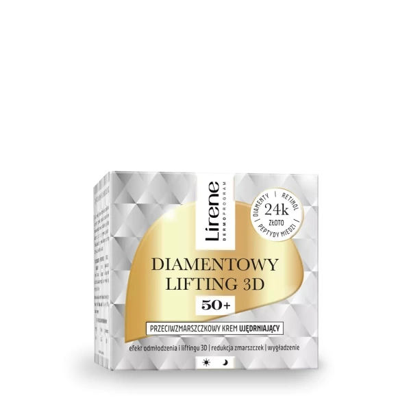 f51 Krem nate anti-rrudhe me 24k ar, diamante, peptide bakri dhe retinol per rinovim tre-dimensional. Ideal per nevojat e nje lekure 50+ vjec. Kombinimi i arit 24k dhe diamantit-redukton dhe parandalon rrudhat, rrit qendrueshmerine dhe shtrengimin. Peptidet e bakrit permiresojne elasticitetin dhe lemojne lekuren. Cdo mengjes dhe mbremje, aplikojeni kremin ne lekuren e pastruar te fytyres, qafes dhe dekoltese.